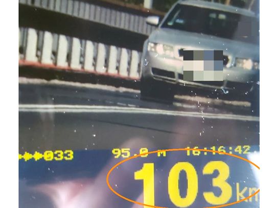 103 km/h przy ograniczeniu do 40 km/h