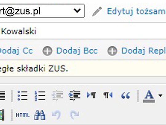 Fałszywe maile z ZUS
