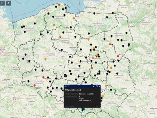 Mapa wypadków drogowych