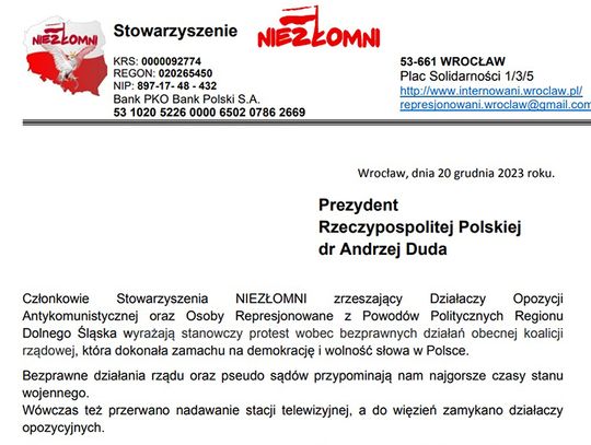 Oświadczenie "Niezłomnych"