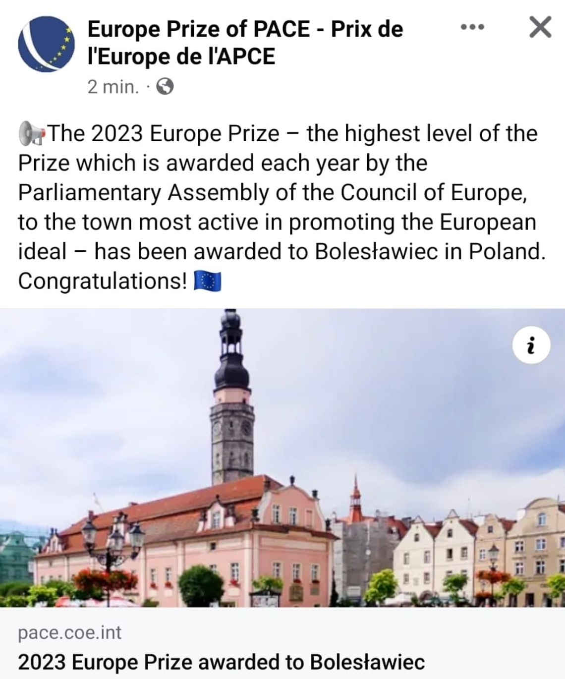 Nagroda Rady Europy dla Bolesławca