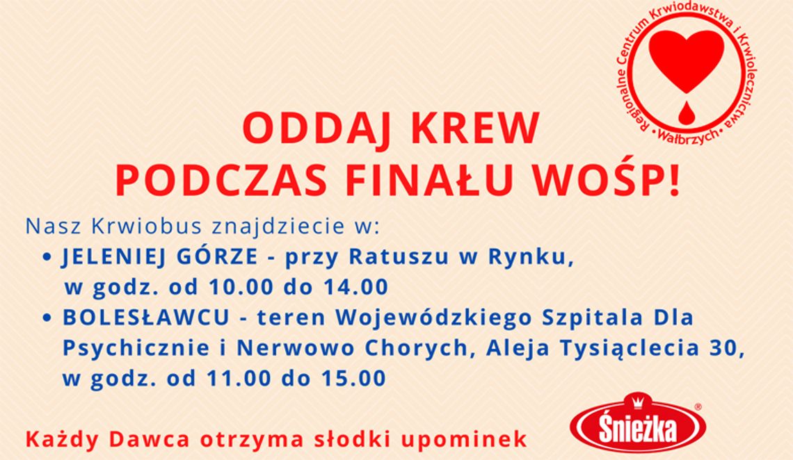 Oddawanie krwi w finale WOŚP