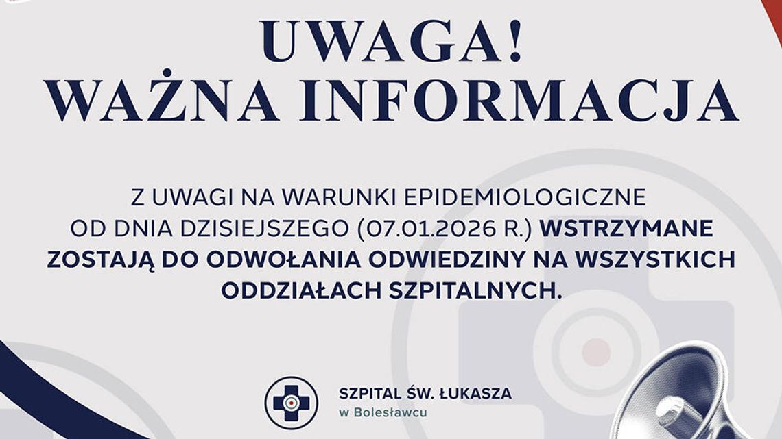 Wstrzymane odwiedziny w szpitalu Wstrzymane odwiedziny w szpitalu